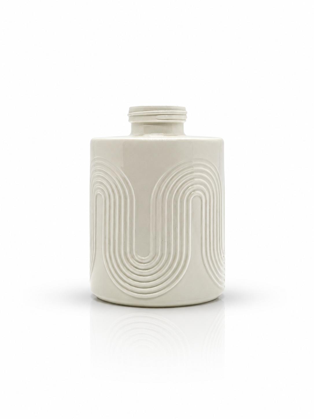 Matte Wave-Embossed Glass Diffuser Bottle